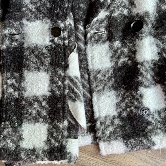Davi & Dani Boucle Black White Plaid Coat Longline Chic Blazer Jacket Size M - Picture 8 of 15